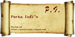 Perka Iván névjegykártya
